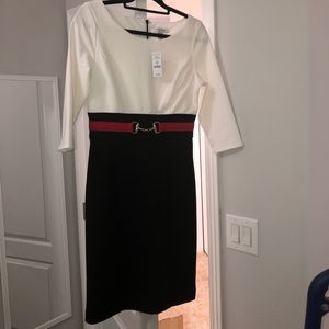 White House Black Market black and white dress